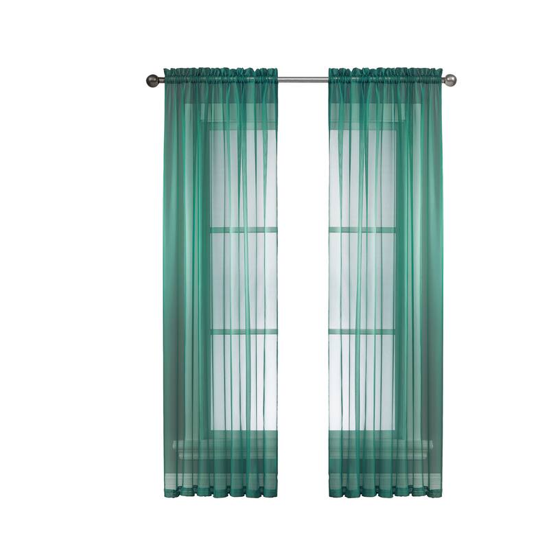 Window Elements Diamond Sheer Voile Extra Wide Curtains (Set of 2)