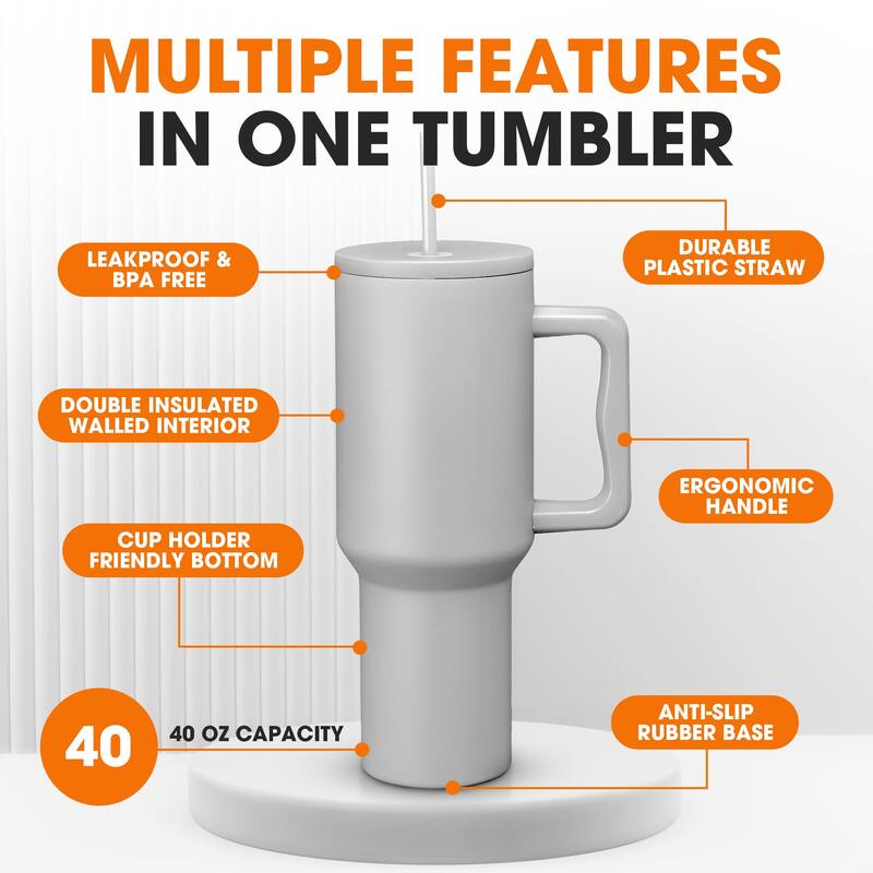 Cheer Collection Insulated Tumbler with Reusable Straw