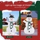 preview thumbnail 8 of 12, 5ft Outdoor Lighted Pop-Up Snowman, Large Outdoor Christmas Decorations w/ 200 LED Lights, Hat, Scarf, Multicolored Lights