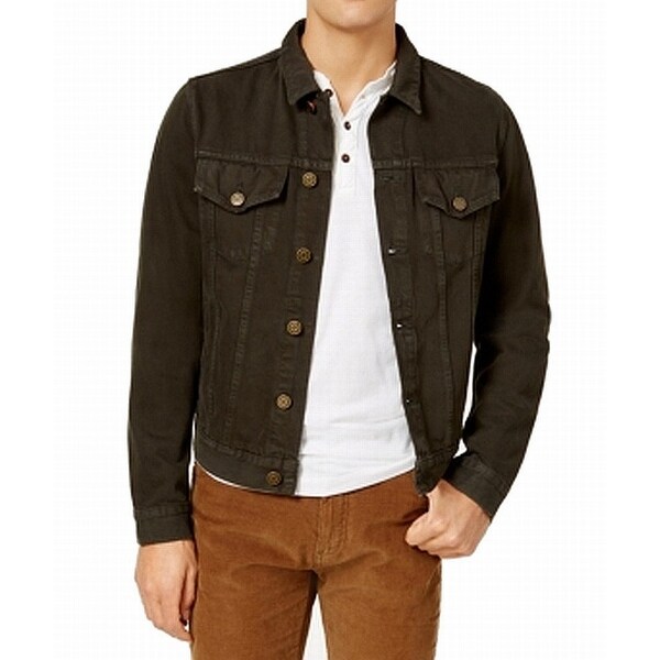 olive green denim jacket for men