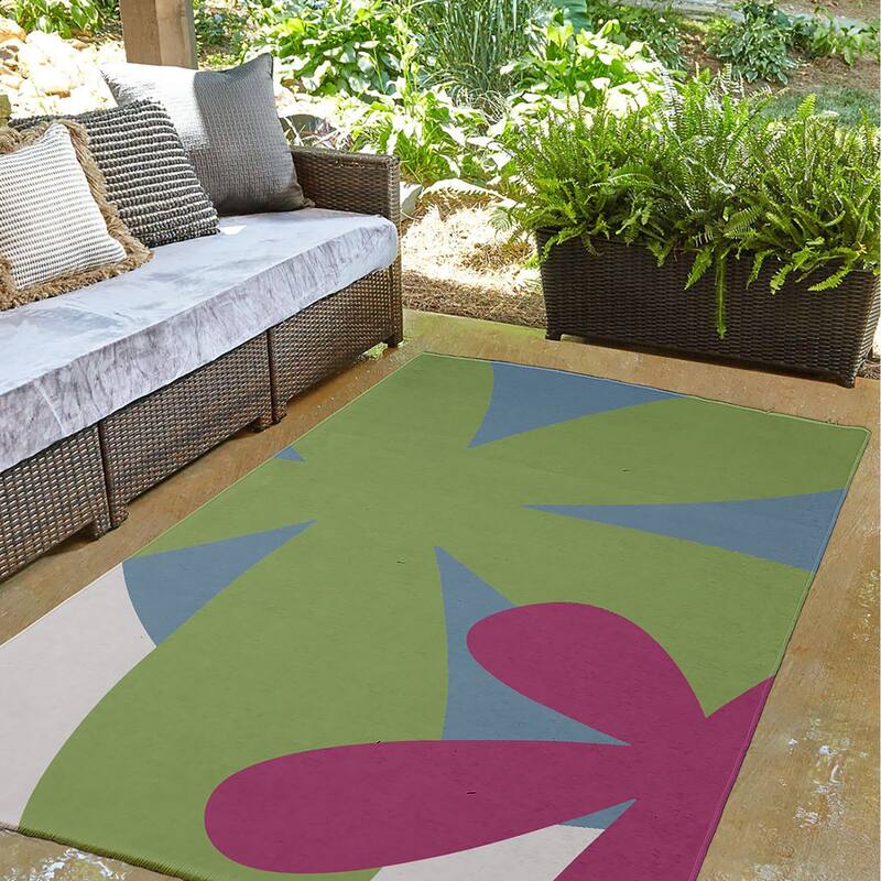 Bold Flowers Modern & Contemporary Chenille Area Rug