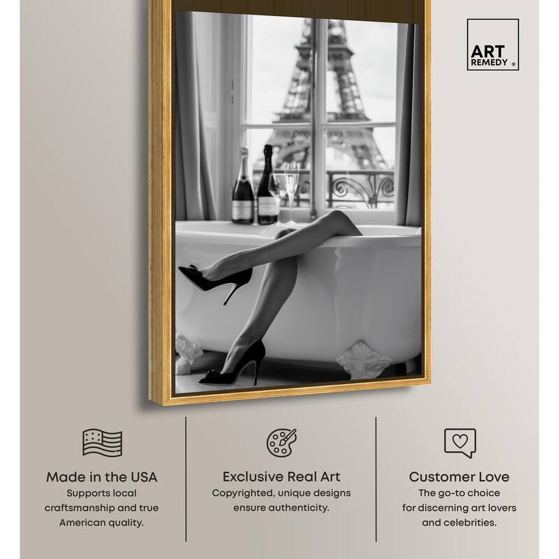 Bathtub Sit Back Glam Canvas by Art Remedy
