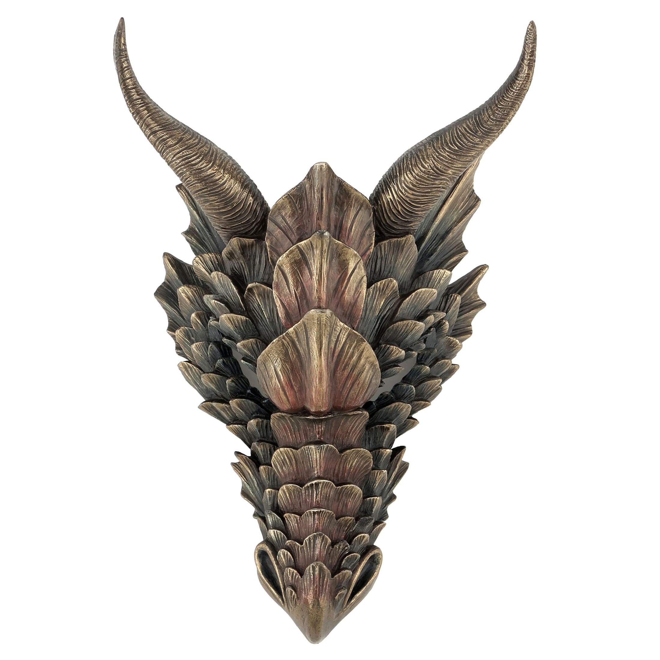 12.2 in L Dragon Mask Wall Plaque Poly Resin