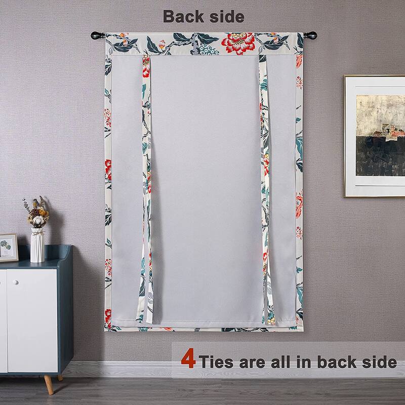 Porch & Den Navarre Botanical Pattern Printed Tie-up Shade