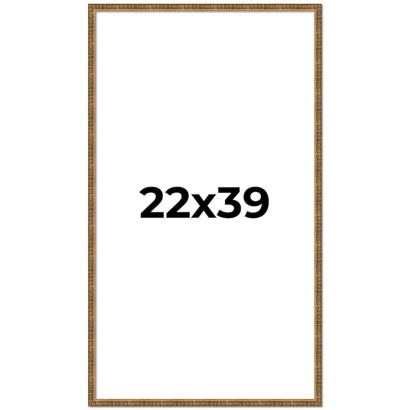 22x39 Frame Black Real Wood Picture Frame Kingsley Gold Distressed Photo Frame with UV Acrylic Foam Board Backing &