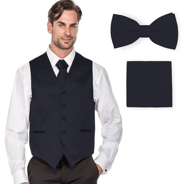 Porto Filo Men S Plain Satin Fabric Tuxedo Vest 4pcs Set Vest Tie Hanky Bowtie Overstock 24238361 The top countries of supplier is united states. usd