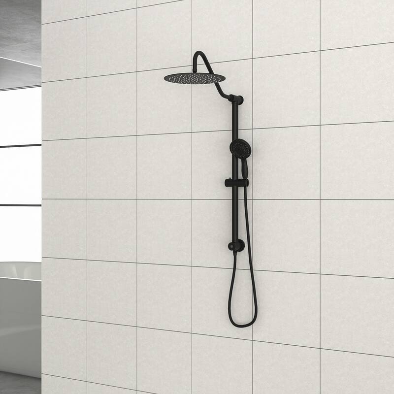 Topcraft Wall Mount 10-Inch Rain Showerhead with Multi-Function Handheld Showerhead