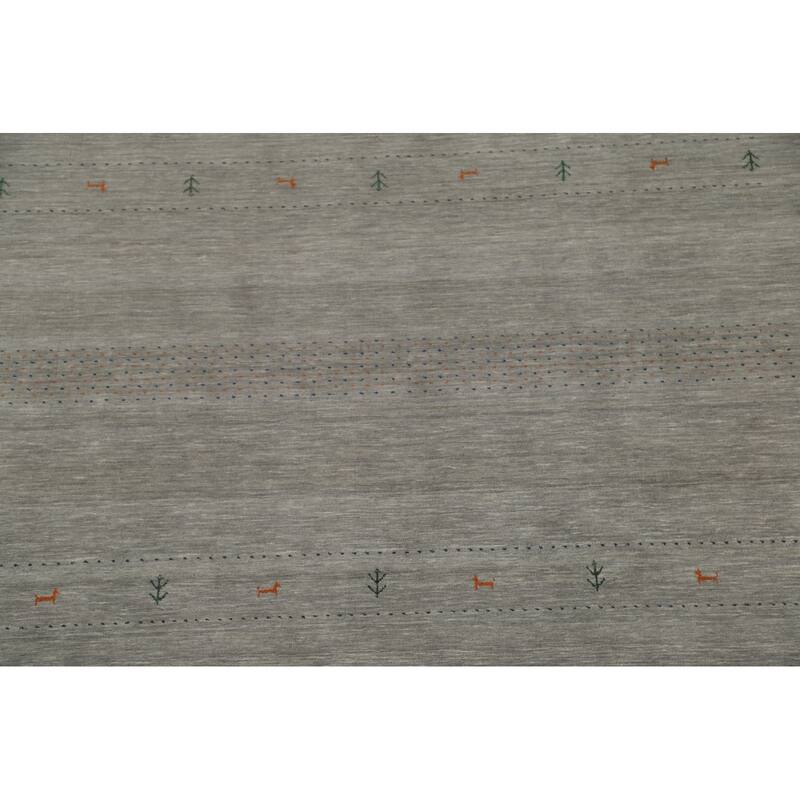 Tribal Gabbeh Indian Area Rug Handmade Wool Carpet - 7'10"x 9'8"