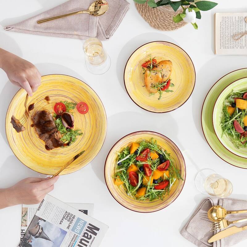 vancasso Albero Stoneware Hand-painted Multicolour Dinnerware Set