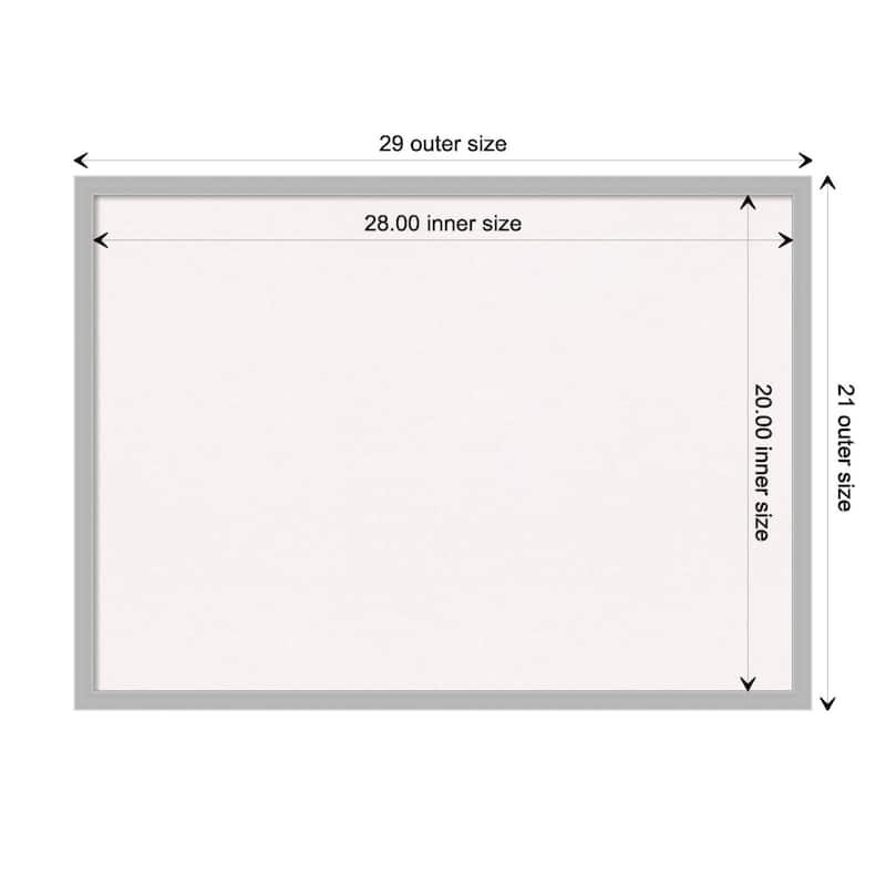 Hera Chrome Framed White Corkboard Bulletin Board - Board Size 28x20