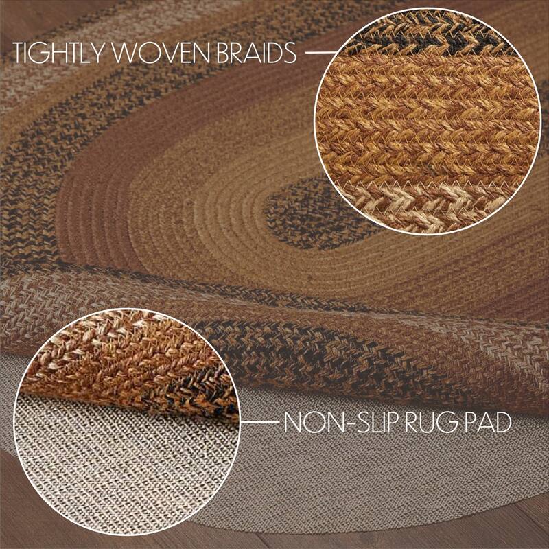 Kettle Grove Jute Rug Oval w/ Pad 36x60 - 3' x 5' Oval