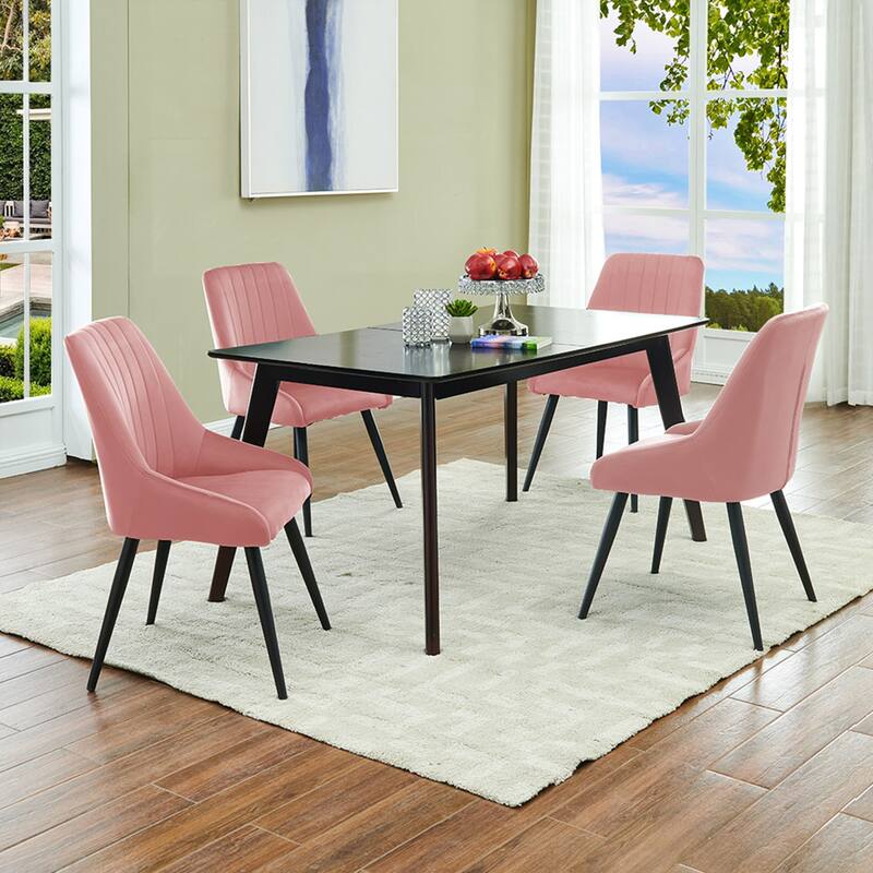 Contemporary Upholstered Velvet Dining Side Chairs - 23.5L×20.5W×35.5H