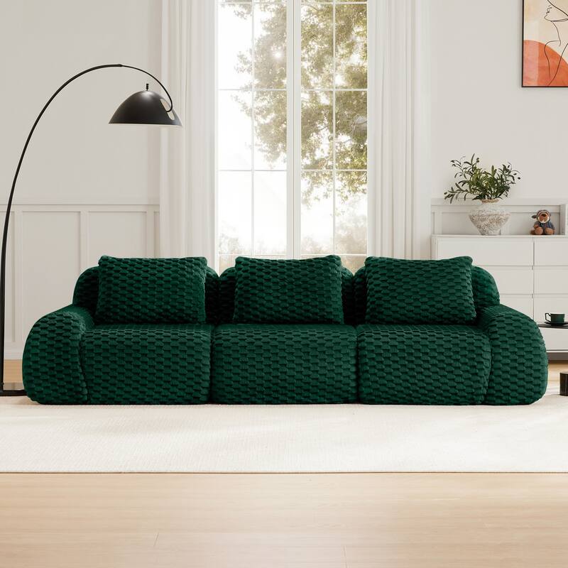 114" Modern Modular Sectional Sofa for Living Room,Boneless Sofa,Deep Seat,Buckle Connection,Anti-slip Design