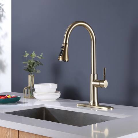 Rborhant Kitchen Sink Touch Faucet Pull Out Sprayer Mixer Taps