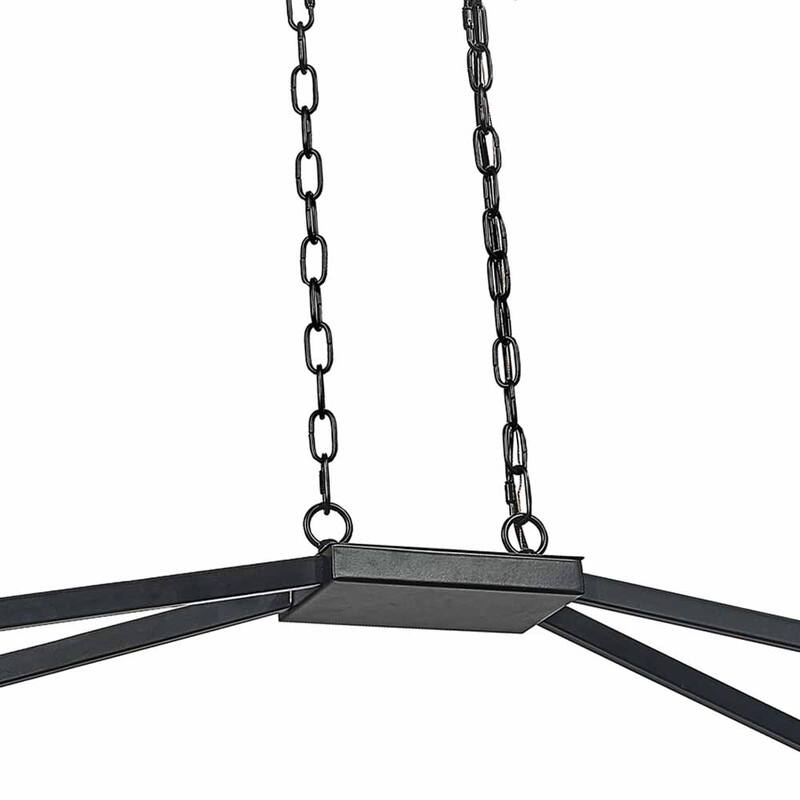 42" Black 8 Light Linear Island Pendant