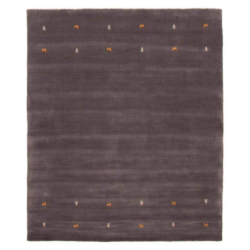 Kashkuli Gabbeh Grey Rug 6'2" x 9'5" - 6'2 x 9'5 - Dark Grey - 6'2 x 9'5