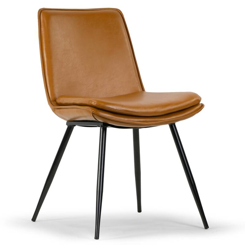 Set of 2 Avalon Cappuccino Faux Leather Dining Chair with Metal Legs