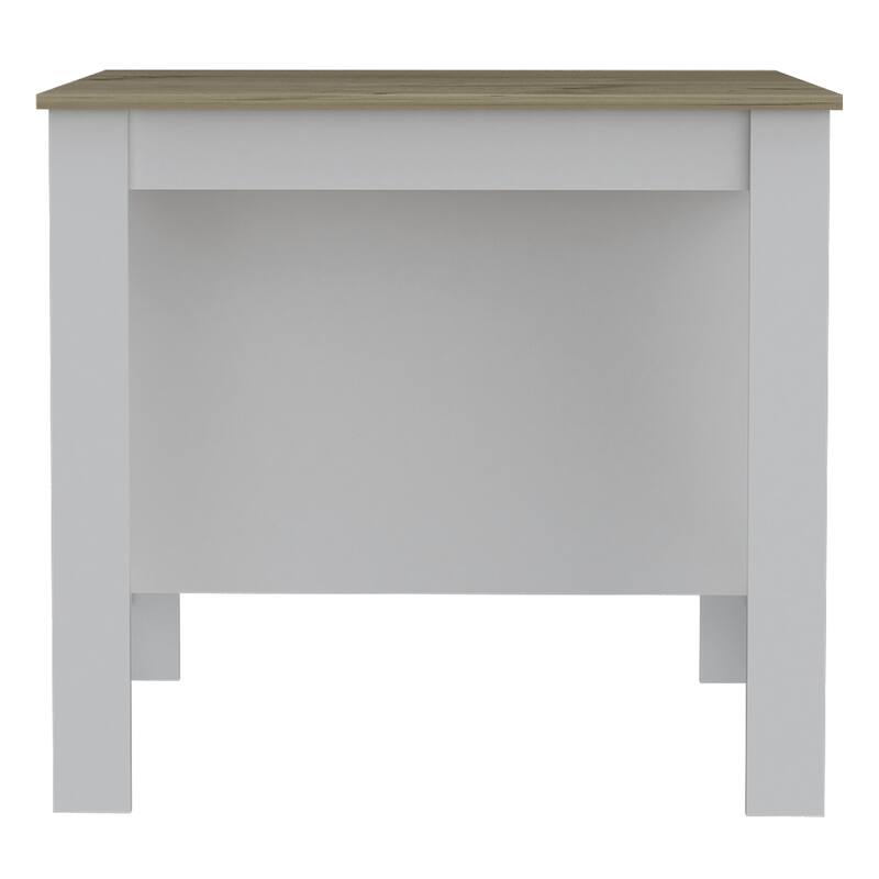 Brooklyn Antibacterial Surface Kitchen Island, Three Concealed Shelves