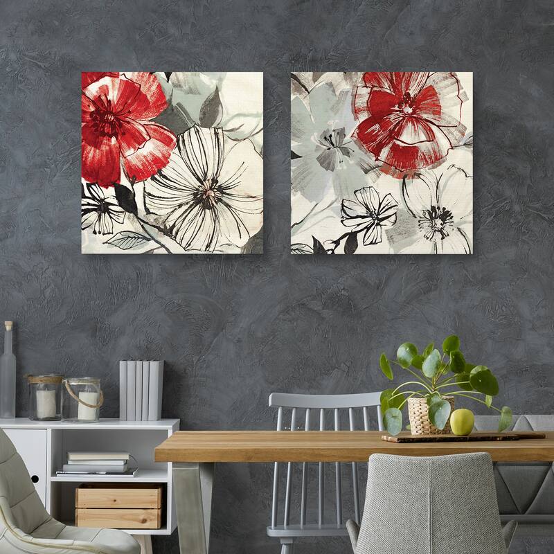 Red Gems I, Red Gems II by Astrid Inger Canvas Art Prints