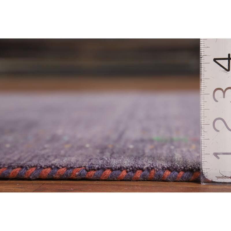 Hand Knotted Oriental 100% Wool Carpet Tribal Tribal Purples Gabbeh Area Rug - 5' 10'' X 4' 0''