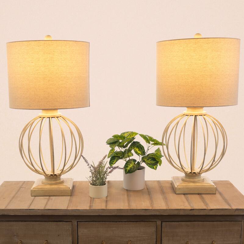 Stylish Modern Table Lamps by Lavish Home, Set of 2 - Sand