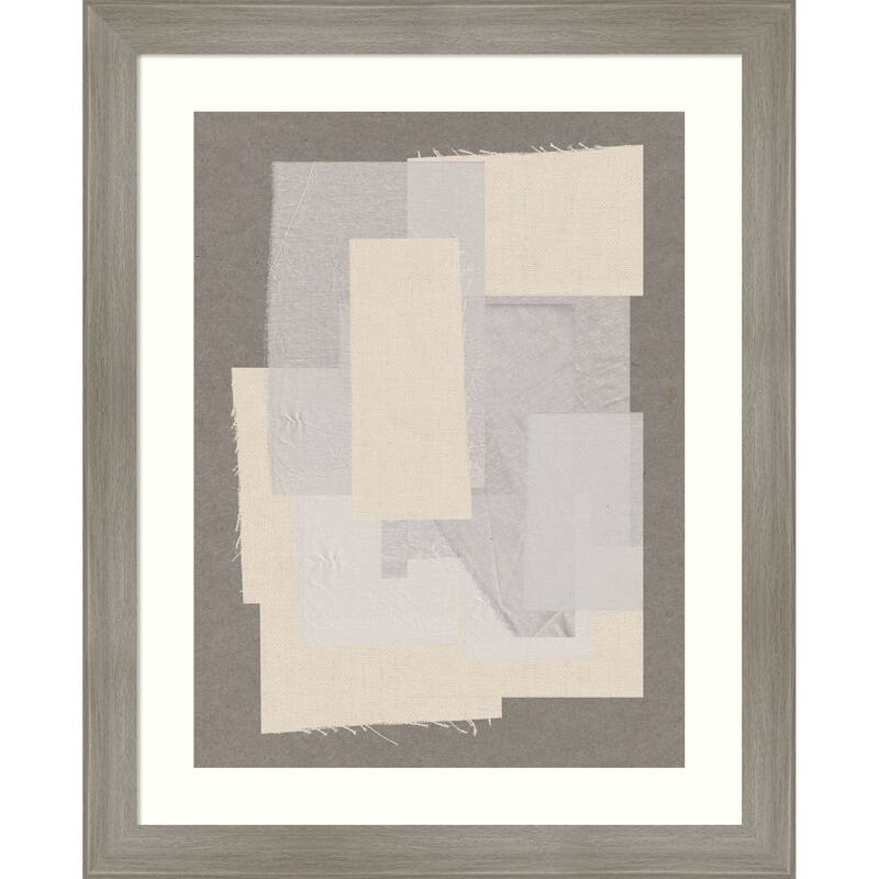 Textured Layers by THE MIUUS STUDIO Wood Framed Wall Art Print - Grand Greywash Narrow