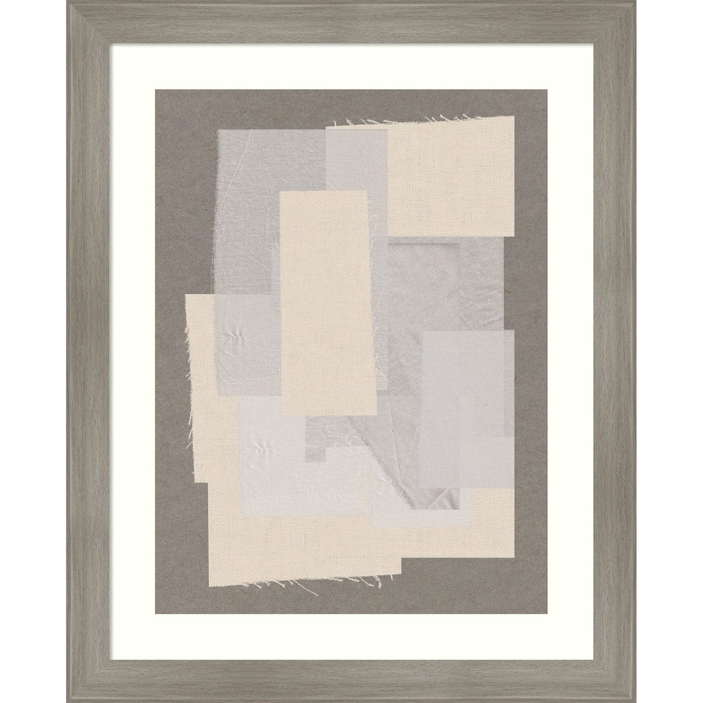 Textured Layers by THE MIUUS STUDIO Wood Framed Wall Art Print - Grand Greywash Narrow