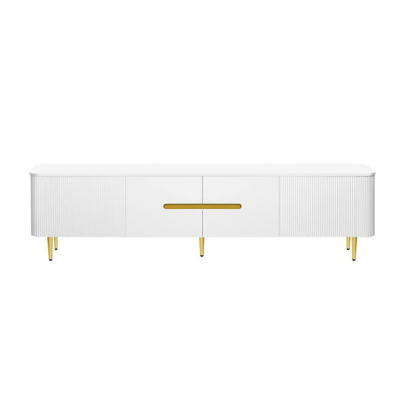 Modern Entertainment Center Media Console with 4 Spacious Cabinets