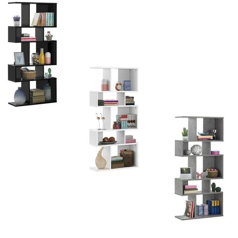 Gymax 5 Cubes Ladder Shelf Freestanding Corner Bookshelf Display Rack Bookcase