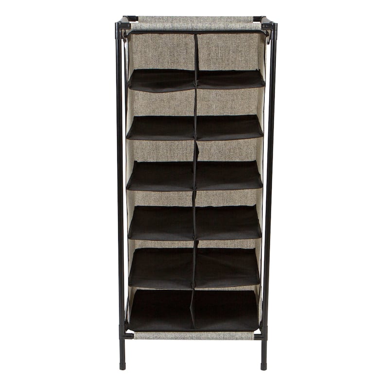 Simplify 12 Section Shoe Organizer in Black - 16"x 13.8"x 37.8"