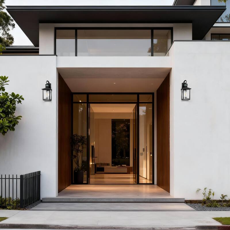 13 in. Sand Black 1-Light Motion Sensing Outdoor Wall Sconce with Dusk to Dawn and Clear Glass Shade