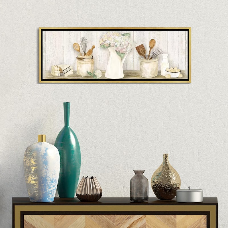 iCanvas "Vintage Kitchen Panel" by Tara Reed Framed Canvas Print