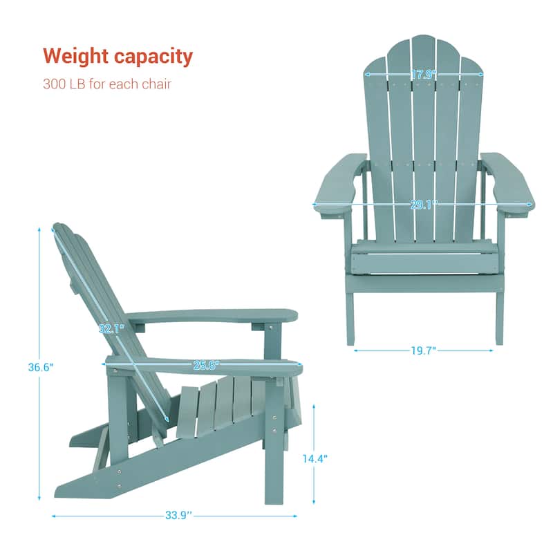 BONOSUKI Outdoor Adirondack Chair,HIPS Wooden-Like Finish Single Chair