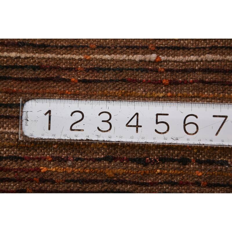 Striped Trellis Moroccan Oriental Rug Hand-Knotted Wool Carpet - 4'7" x 6'4"
