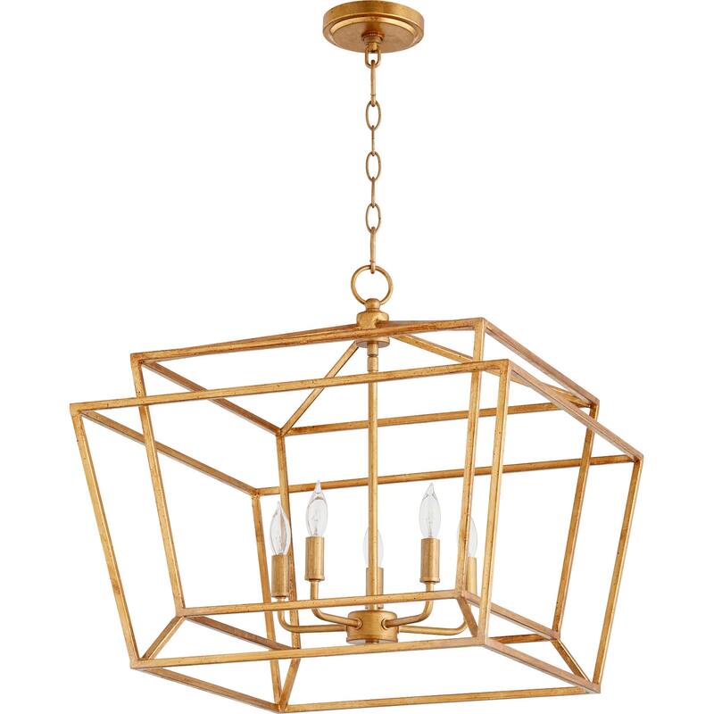 Quorum International Monument 5 Light 21" Wide Chandelier - Gold Leaf