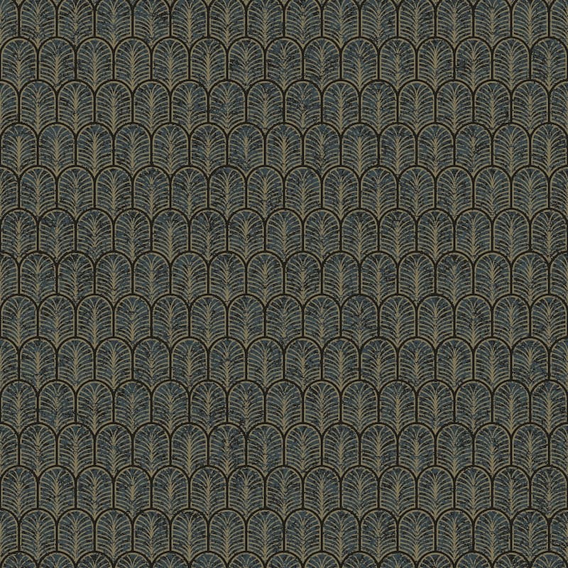 Galerie Wallcoverings Lustre Collection Geometric Arc Non-woven Shimmer Wallpaper Roll - 33 feet x 21 inches - Black