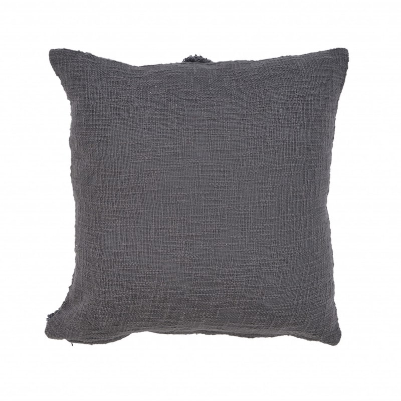 HomeRoots 20" X 20" Dark Gray 100% Cotton Geometric Zippered Pillow