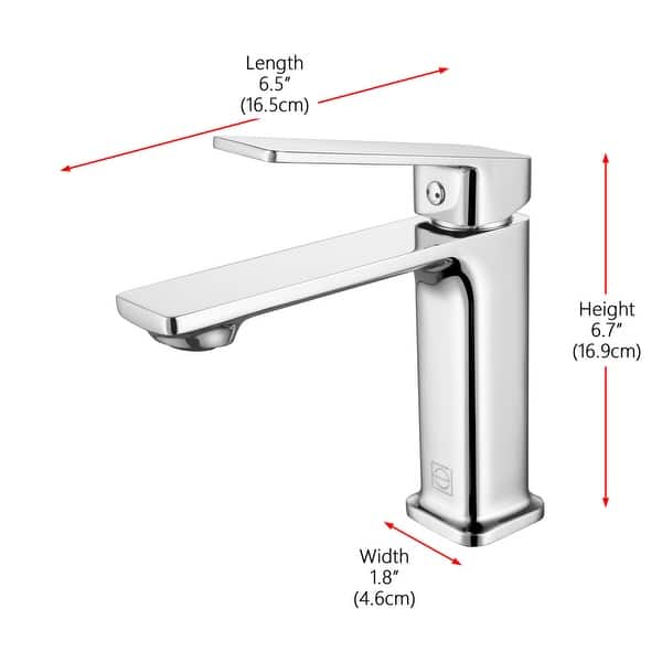 dimension image slide 1 of 3, Elegant Lighting FAV-1004 Lena 1.5 GPM Single Hole Bathroom Faucet
