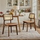 preview thumbnail 30 of 34, Art Leon Cane Backrest Leather Dining Chairs (Set of 2) Leather - Brown