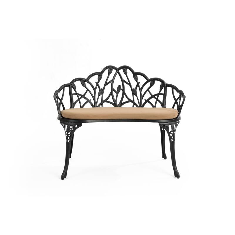 HOMEFUN Aluminum Outdoor Tulip Garden Bench
