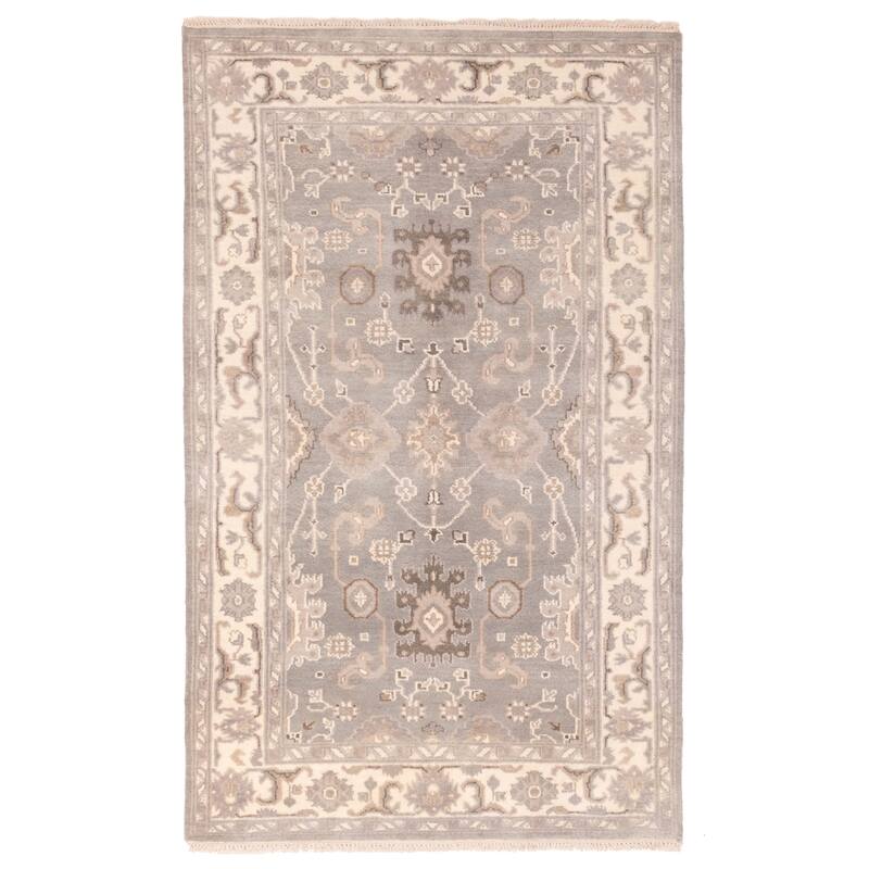 ECARPETGALLERY Hand-knotted Royal Oushak Grey Wool Rug - 5'0 x 8'1