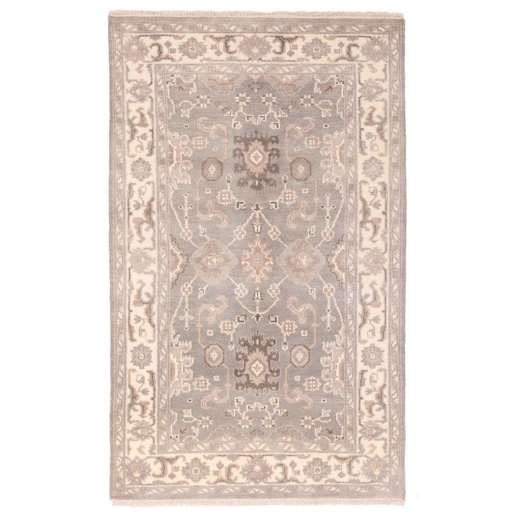 ECARPETGALLERY Hand-knotted Royal Oushak Grey Wool Rug - 5'0 x 8'1