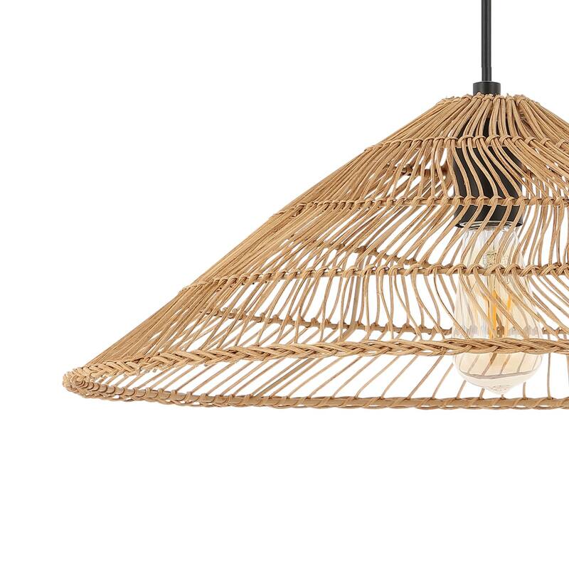 Lucas 1-Light Farmhouse Coastal 180" Cord Plug-In or Hardwired LED Pendant, by JONATHAN Y