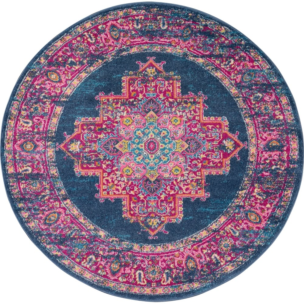 Porch & Den Dobbin Vintage Persian Medallion Farmhouse Area Rug