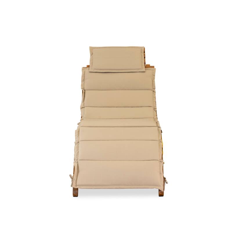 East West Furniture Helena Patio Chaise Lounge Outdoor Acacia Wood