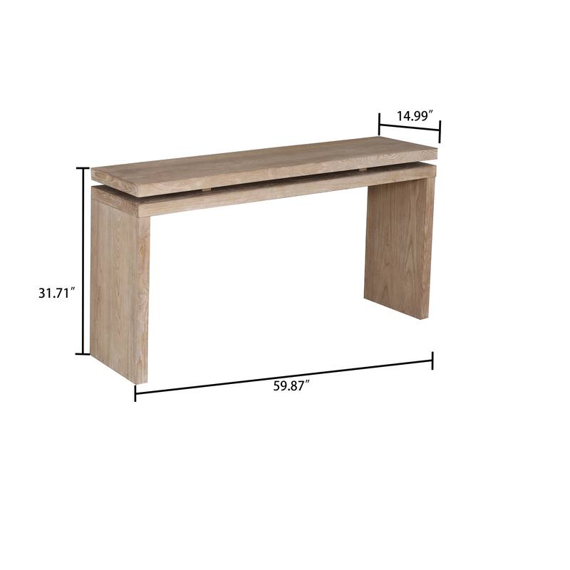 Classic Farmhouse Wooden Living Room Console Table Entryway Table