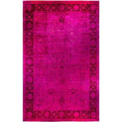 Overdyed One-of-a-Kind Hand-Knotted Area Rug - Pink - 12' 2" x 19' 3"