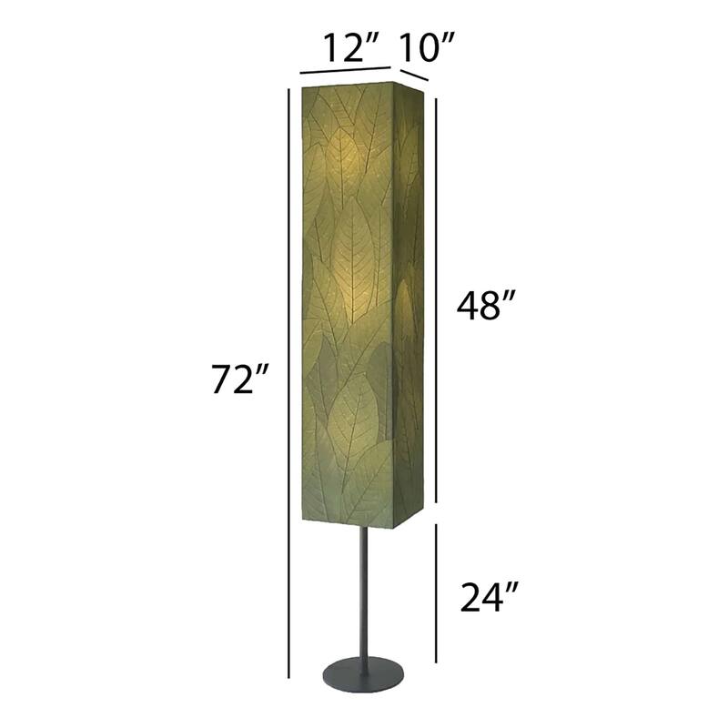 Eangee Handmade Sequoia Giant Floor Lamp, Cocoa Leaves Shade, 12 x 10 x 72 in. - 10 x 8 x 72