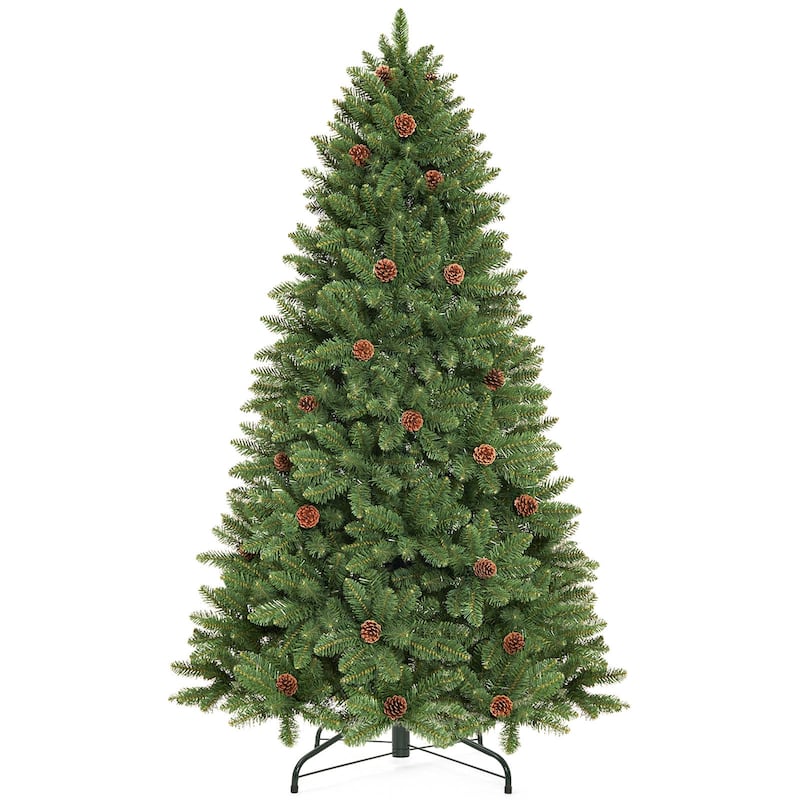 5ft/6ft/7ft Artificial Christmas Tree with Flame-retardant PVC and Metal Base