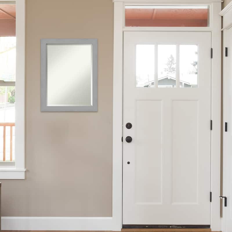 Beveled Wall Mirror - Brushed Nickel Frame